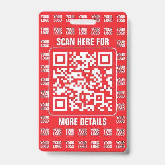 ロゴ付き販促QRコード（編集可能） バッジ (表面)