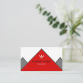 ロゴ付き赤と白 名刺 (スタンド正面)