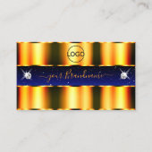 ロゴ付き高級オレンジブルーブラックスパークルジュエリー 名刺 (正面)