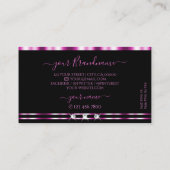 ロゴ付き高級ピンクきらめくおよびブラックダイヤモンド 名刺 (裏面)