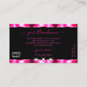 ロゴ付き高貴な輝きピンクブラックスパークルジュエリー 名刺 (裏面)