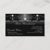 ロゴ付き高貴な黒と白の四角い宝石 名刺 (裏面)