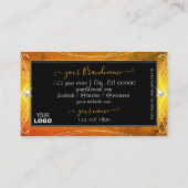 ロゴ付き黒華美オレンジきらめく色ダイヤモンド 名刺 (裏面)