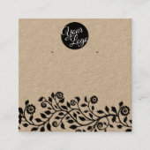 ロゴ付き ラスティック 大きめ ウェディングイヤリング ディスカード スクエア名刺 (正面)