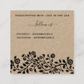 ロゴ付き ラスティック 大きめ ウェディングイヤリング ディスカード スクエア名刺 (裏面)