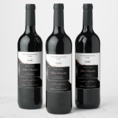 ロゴ付き 波模様 ローズゴールド ホワイト ブラック ラベル (ボトル)