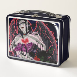 ロゴ付き「神聖」ダークエンジェル メタルランチボックス