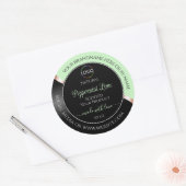 ロゴ付き 緑 黒 波状 ローズゴールド 製品ラベル ラウンドシール (封筒)