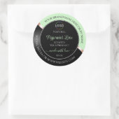 ロゴ付き 緑 黒 波状 ローズゴールド 製品ラベル ラウンドシール (バッグ)