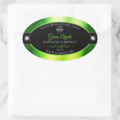 ロゴ付き 高級 ブラック マーブル グリーン 製品ラベル 楕円形シール (バッグ)