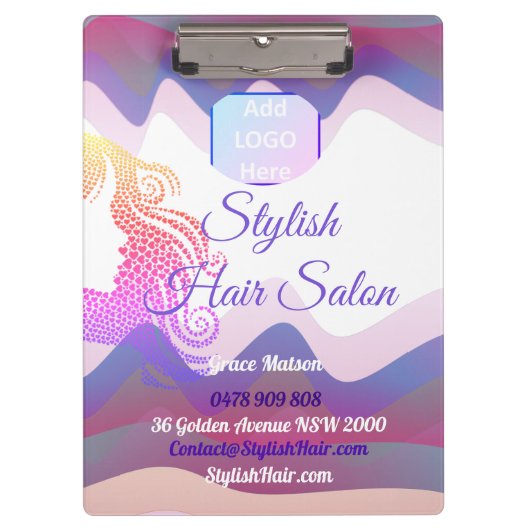 ロゴ付きBusiness Rainbow Clipboard クリップボード (正面)