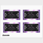 ロゴ付きFlashy Light Purple Black Product Labels 長方形シール (シート)