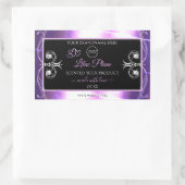 ロゴ付きFlashy Light Purple Black Product Labels 長方形シール (バッグ)