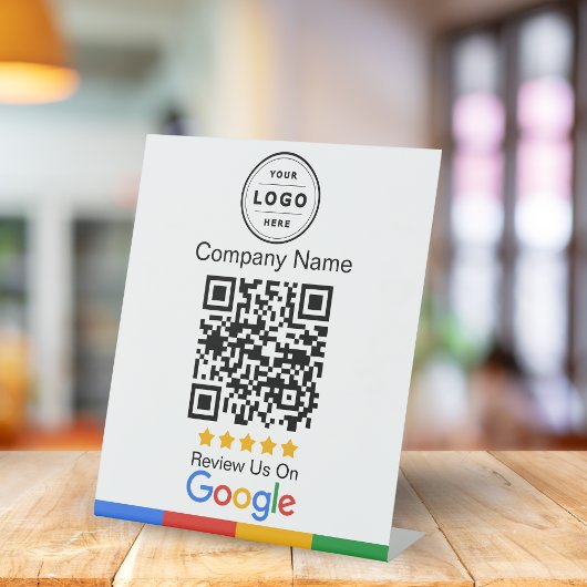ロゴ付きGoogleレビュー要求ペデスタル記号 台座サイン