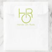 ロゴ付きHandz On Radio Greenステッカー スクエアシール (バッグ)