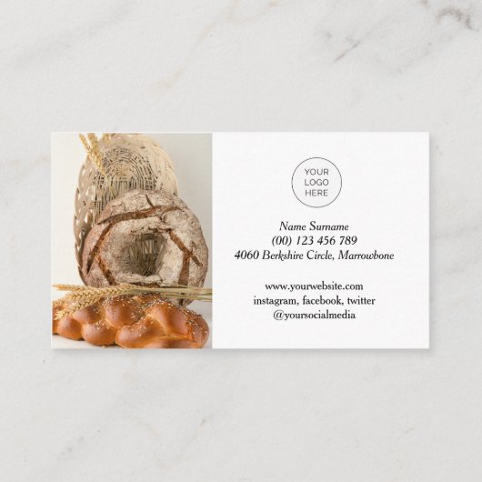 ロゴ付きQRコードフォトベーカリー名刺 名刺 (裏面)