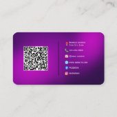 ロゴ付モダンきカスタムQRコード名刺 名刺 (裏面)