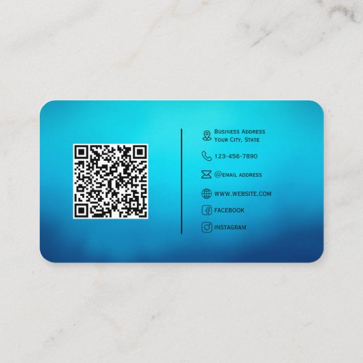 ロゴ付モダンきカスタムQRコード名刺 名刺 (裏面)