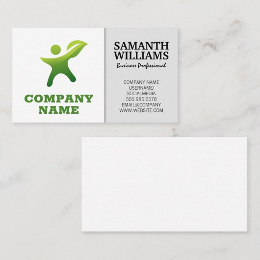 ロゴ企業のおよびシンプルレイアウト 名刺 (正面/裏面)