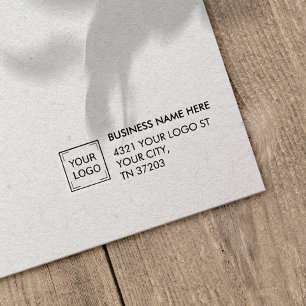 ロゴ企業のおよび住所ビジネス ラバースタンプ