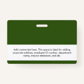 ロゴ企業のとヘッドショットフォレストグリーン バッジ (裏面)