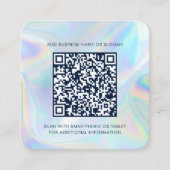 ロゴ企業のとQRコードホログラフィックの追加 スクエア名刺 (正面)