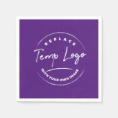 ロゴ企業のまたはイメージパ王室のープル スタンダードカクテルナプキン (正面)