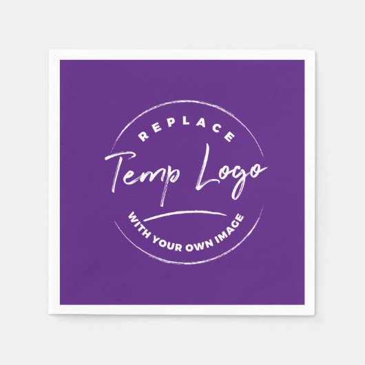 ロゴ企業のまたはイメージパ王室のープル スタンダードカクテルナプキン (正面)