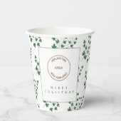 ロゴ企業のアイビーメリークリスマス 紙コップ (正面)