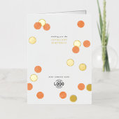 ロゴ企業のオモダンレンジハッピーバースデー金ゴールド 箔グリーティングカード (正面)