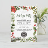 ロゴ企業のクリスマス休暇パーティー 招待状 (スタンド正面)