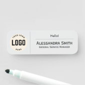 ロゴ企業のグレーカラー印刷プラスチック従業員 名札 (インサイチュ)