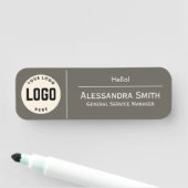 ロゴ企業のグレーカラー印刷プラスチック従業員 名札 (インサイチュ)