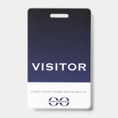 ロゴ企業のネイビーブルービジターバッジ バッジ (Front)