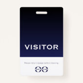 ロゴ企業のネイビーブルービジターバッジ バッジ (裏面)