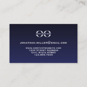 ロゴ企業のネイビーブルーミニマリスト 名刺 (裏面)