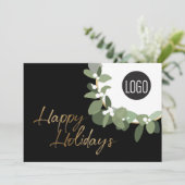 ロゴ企業のハッピーホリデーNo photo モダンHoli シーズンカード (スタンド正面)