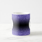 ロゴ企業のパープルグリッターとブラックグラデーション コーヒーマグカップ (中央)