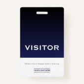 ロゴ企業のビジターバッジNavy Blue バッジ (裏面)