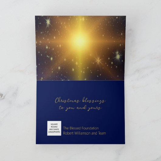 ロゴ企業のビジネス宗教的クリスマスカード シーズンカード (内部)