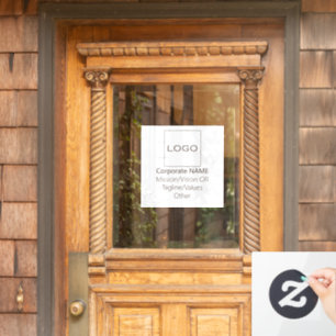 ロゴ企業のビジョンタグラインの値プロモブラウン ウィンドウサイン