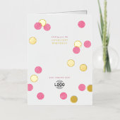 ロゴ企業のピモダンンク金ゴールドハッピーバースデー 箔グリーティングカード (正面)