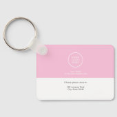 ロゴ企業のピンク社員の写真ID社員 キーホルダー (裏面)