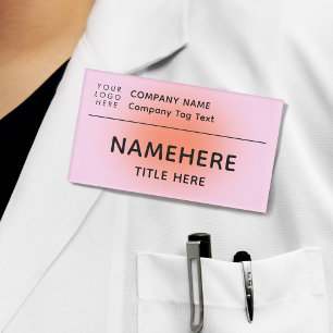 ロゴ企業のピーチモダンーピンクオーラタイトル 名札