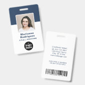 ロゴ企業のフォトバーカスタムコード従業員ID バッジ (表裏)