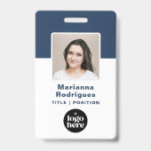 ロゴ企業のフォトバーカスタムコード従業員ID バッジ (表面)