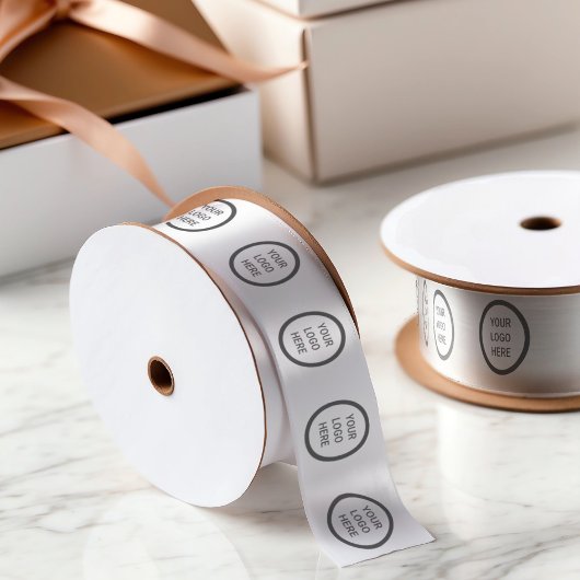 ロゴ企業のブランドデコレーションギフトラッピング サテンリボン