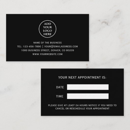 ロゴ企業のプロフェッショナル会社の追加 予約カード (正面/裏面)
