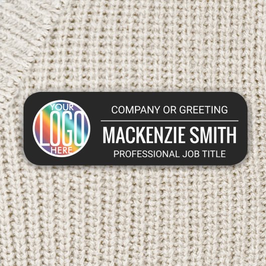 ロゴ企業のプロフェッショナル従業員の基本黒 名札