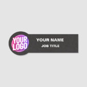 ロゴ企業のプロフェッショナル従業員ブラックストーン 名札 (正面)